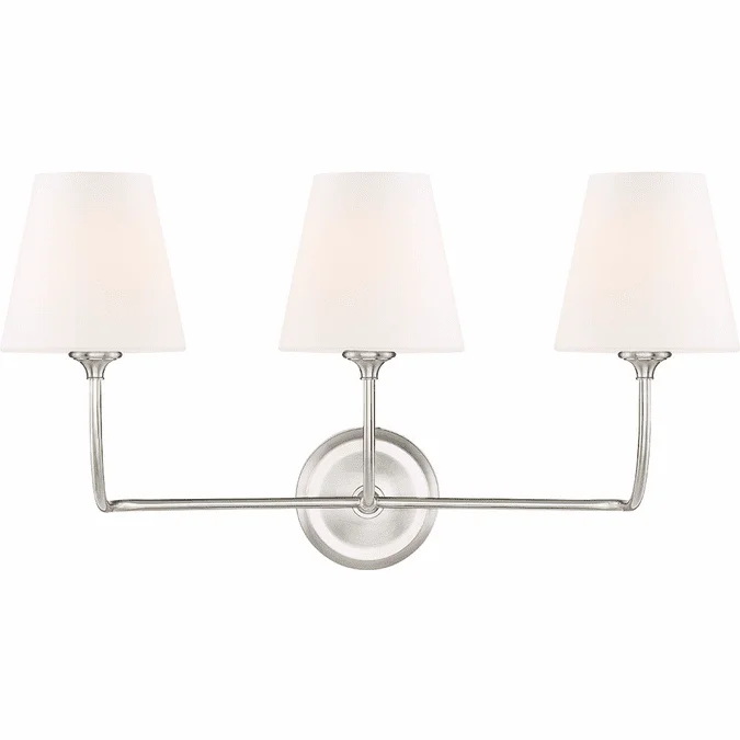 Crystorama 2443-OP-BN Sylvan Modern Brushed Nickel 3-Light Bathroom Light