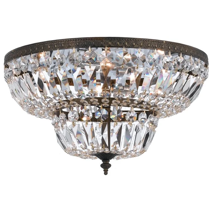 Crystorama 4 Light Clear Swarovski Strass Bronze Ceiling Mount – 718-EB-CL-S