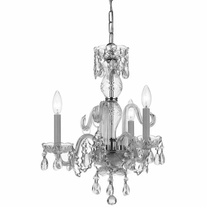 Crystorama 5044-CH-CL-SAQ Traditional Crystal Polished Chrome Mini Chandelier Light