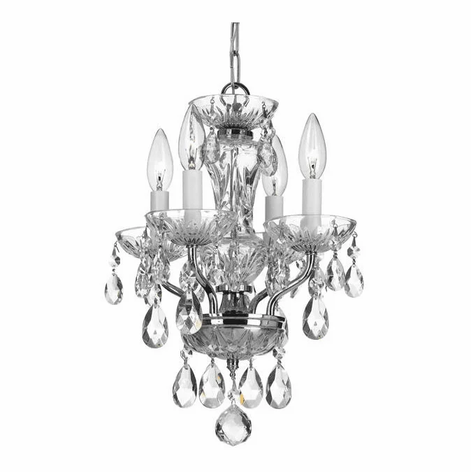 Crystorama 5534-CH-CL-SAQ Traditional Crystal Chrome Clear Spectra Mini Chandelier Lighting