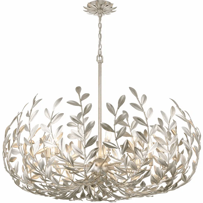 Crystorama 569-SA Broche Contemporary Antique Silver 42″ Drop Ceiling Light Fixture