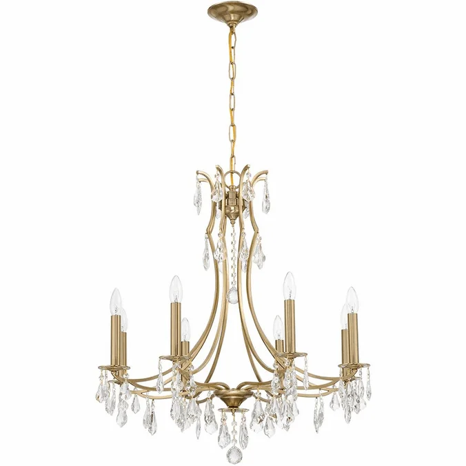 Crystorama 5938-VG-CL-MWP Cedar Crystal Vibrant Gold Chandelier Lighting
