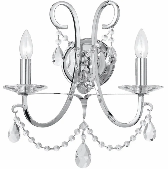 Crystorama 6822-CH-CL-SAQ Othello Polished Chrome Clear Spectra Wall Light Fixture