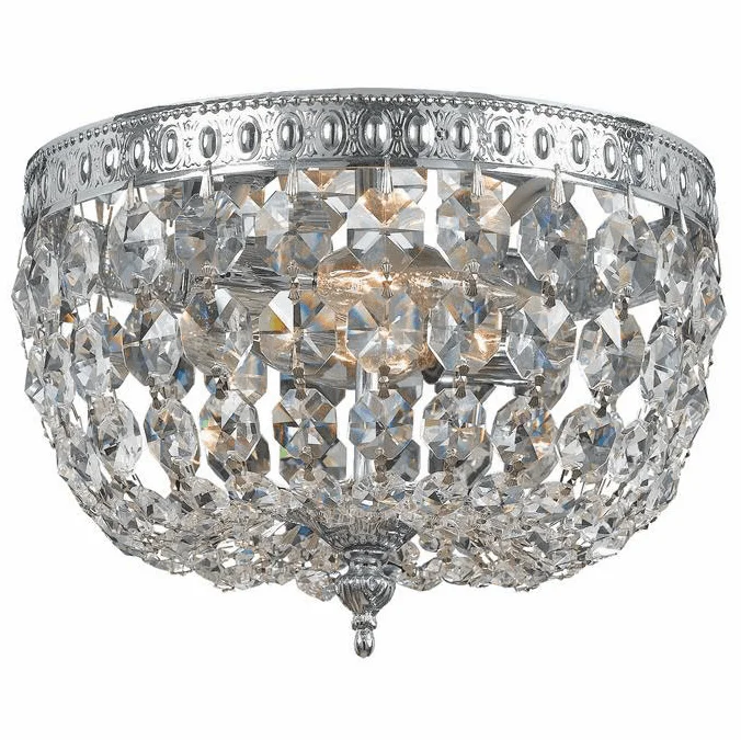 Crystorama 708-CH-CL-SAQ Ceiling Mount Polished Chrome 8″ Home Ceiling Lighting