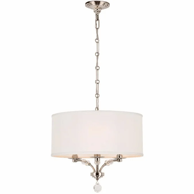 Crystorama 8005-PN Mirage Polished Nickel Drum Pendant Lighting Fixture