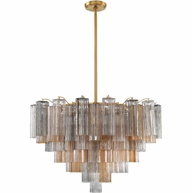 Crystorama ADD-316-AG-AU Addis Aged Brass 32″ Pendant Lighting Fixture