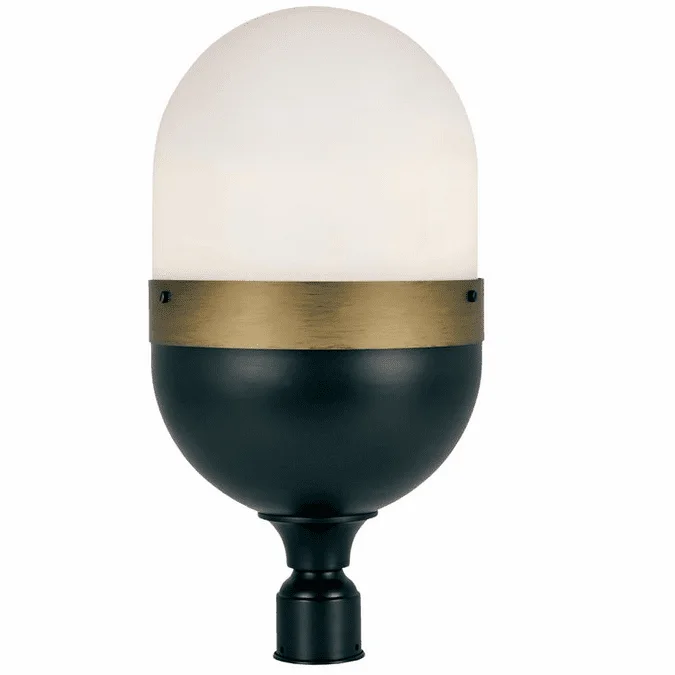 Crystorama CAP-8509-MK-TG Capsule Contemporary Matte Black / Textured Gold Outdoor Post Lighting