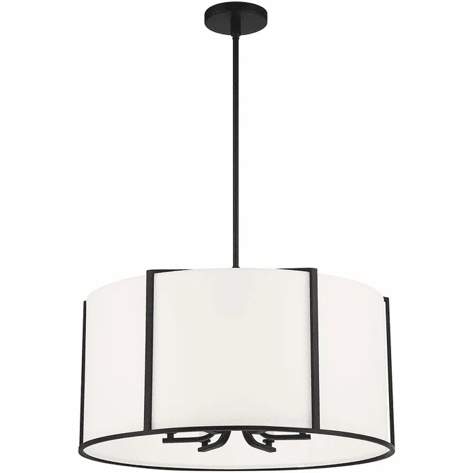 Crystorama CAR-9206-BK Carlyn Black Drum Lighting Pendant