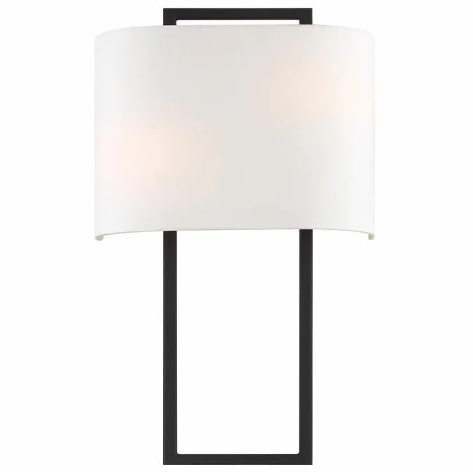 Crystorama FRE-422-BF Fremont Contemporary Black Forged Wall Lighting Sconce