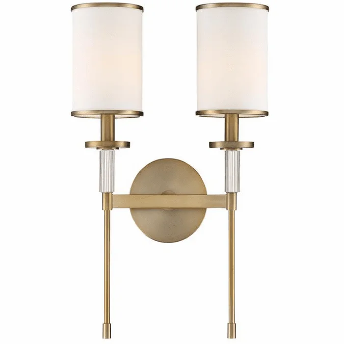 Crystorama HAT-472-VG Hatfield Vibrant Gold Wall Sconce Light