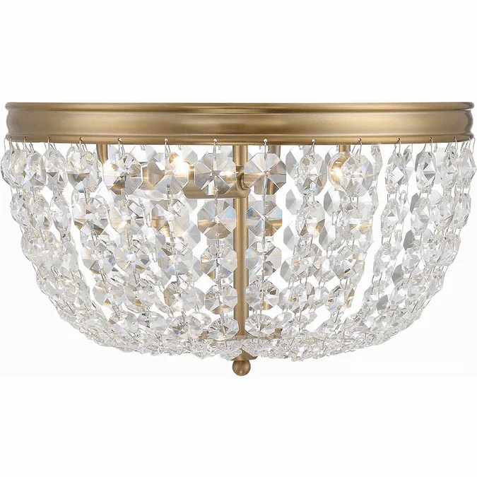 Crystorama NOL-314-VG-CL-MWP Nola Crystal Vibrant Gold 14″ Overhead Light Fixture