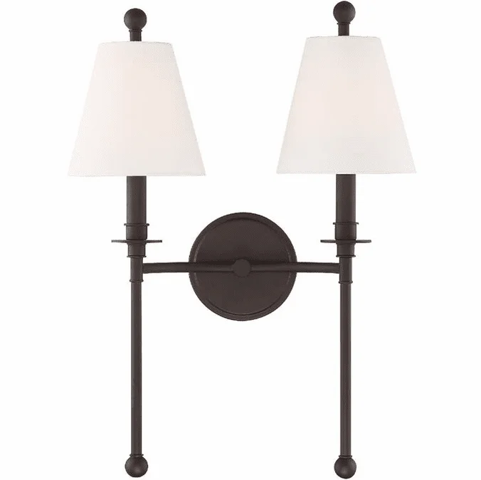 Crystorama RIV-383-DB Riverdale Modern Dark Bronze Wall Light Sconce