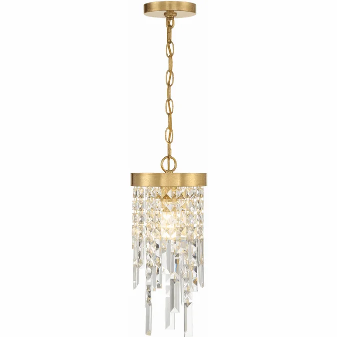 Crystorama WIN-210-GA-CL-MWP Winfield Antique Gold Mini Hanging Pendant Lighting