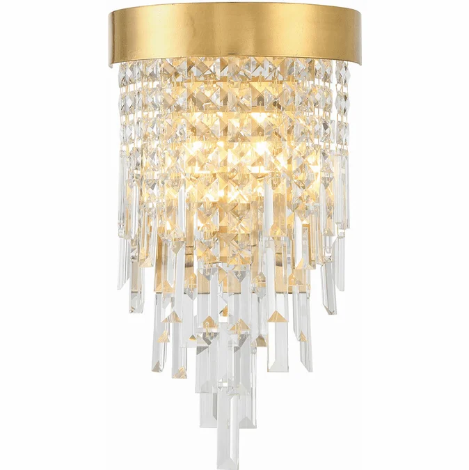 Crystorama WIN-212-GA-CL-MWP Winfield Antique Gold Sconce Lighting