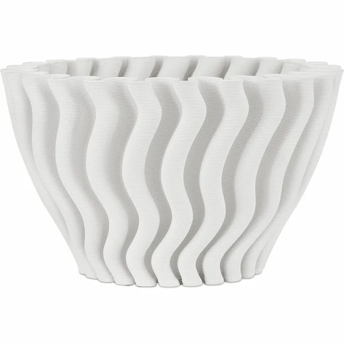 Currey & Company 1200-0933 Ripple Contemporary White Vase