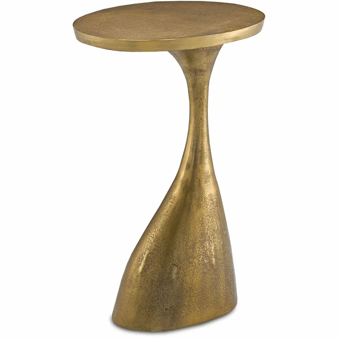 Currey & Company 4000-0074 Ishaan Contemporary Antique Brass Accent Table