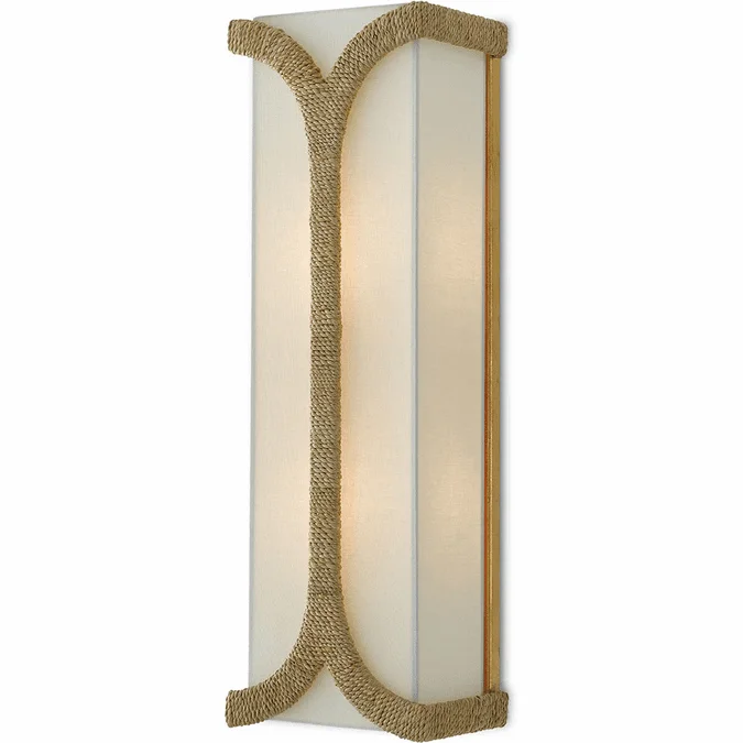 Currey & Company 5000-0109 Carthay Contemporary Natural and Dark Gold Leaf Wall Sconce