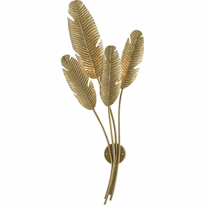Currey & Company 5000-0128 Tropical Contemporary Vintage Brass Wall Lighting