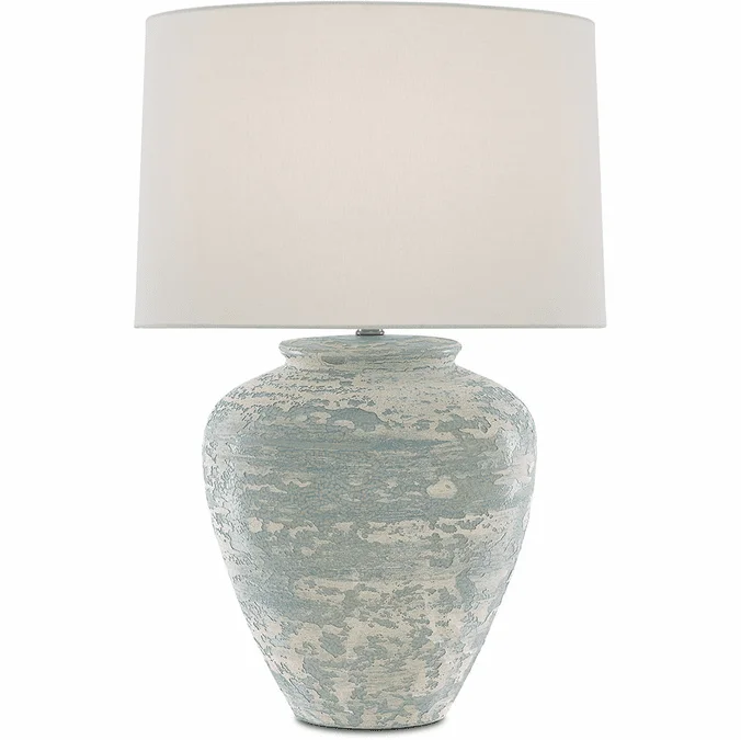 Currey & Company 6000-0617 Mimi Contemporary Aqua and Cream Table Top Lamp