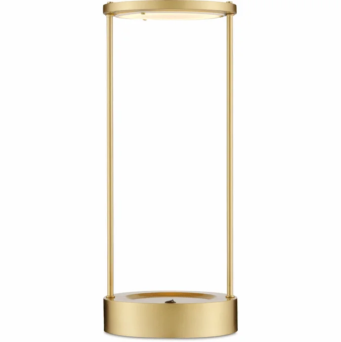 Currey & Company 6000-0908 Passavant Contemporary Brushed Brass Table Top Lamp