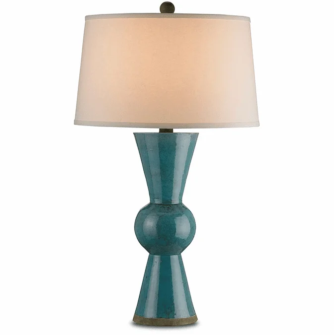 Currey & Company 6896 Upbeat Teal Table Lamp Lighting
