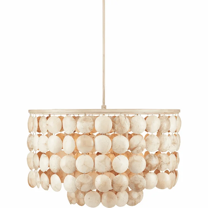 Currey & Company 9000-0849 Buko Contemporary Coco Cream Hanging Pendant Lighting