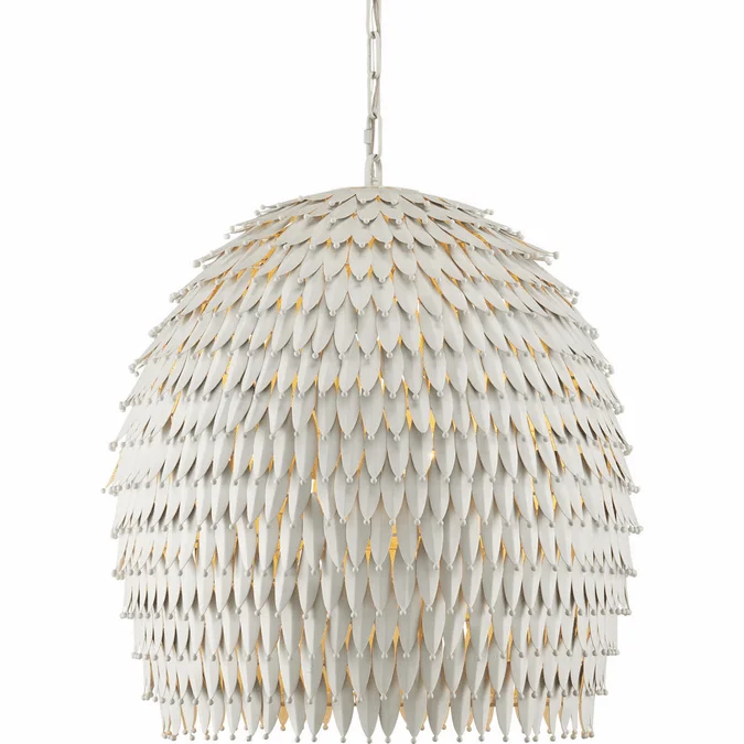 Currey & Company 9000-1161 Overlay Modern White Drop Lighting Fixture