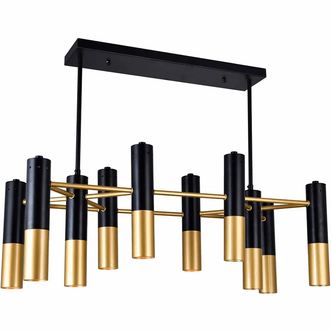 CWI 1015P32-10-129 Anem Modern Matte Black & Satin Gold Island Lighting