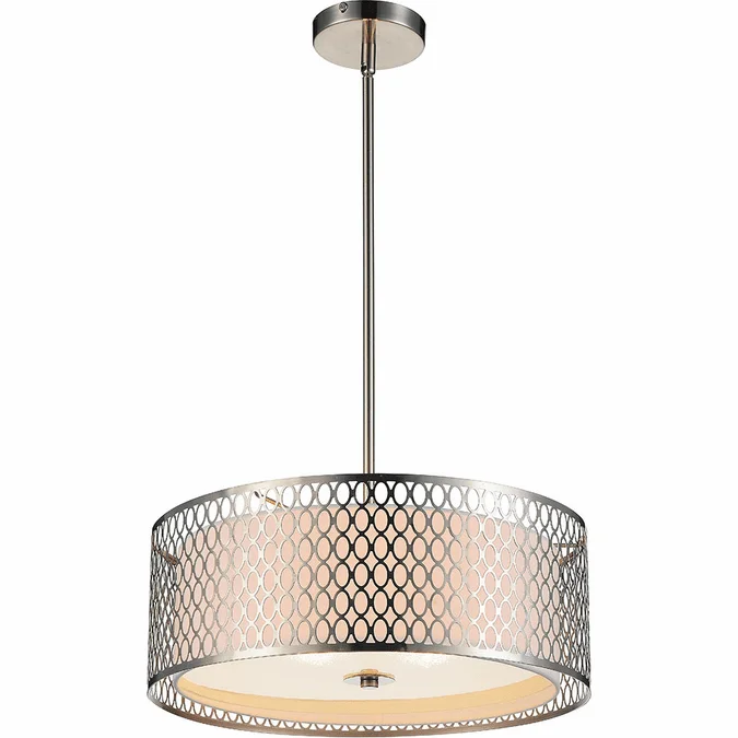CWI 5555P17SN Mikayla Modern Satin Nickel 17″ Drum Drop Ceiling Lighting