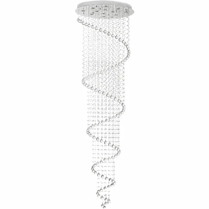 CWI 6603C32C ( H:108) Spiral Chrome Halogen 32″ Flush Lighting