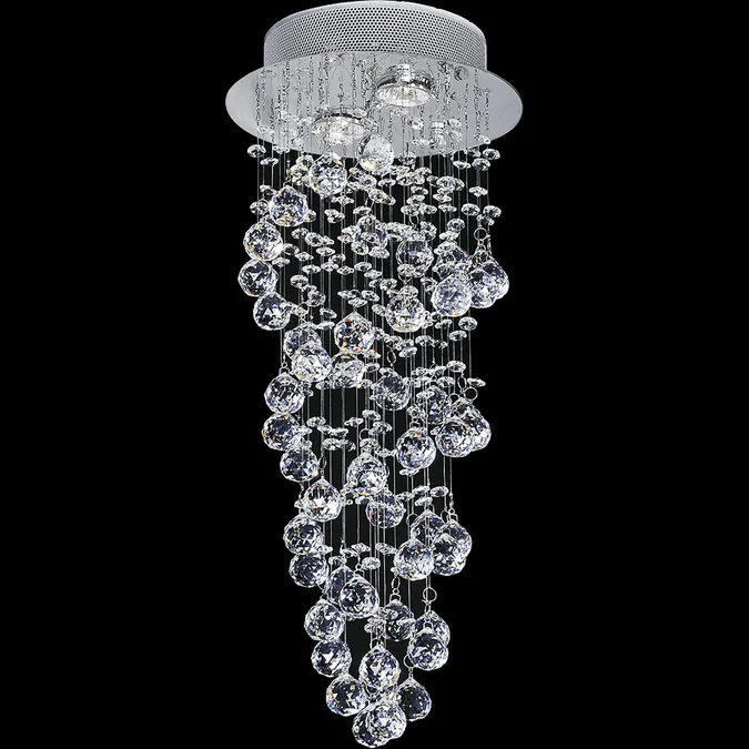 CWI 6606C10C Double Spiral Chrome Halogen 10″ Flush Mount Lighting Fixture