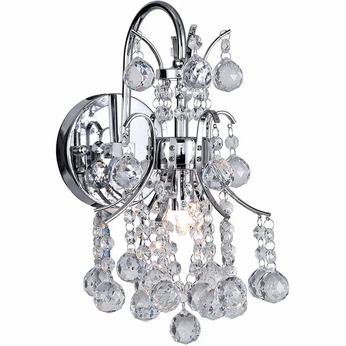 CWI 8012W8C Princess Chrome Halogen Wall Sconce