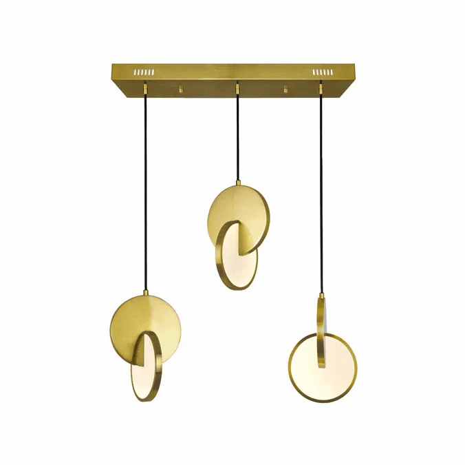 CWI Lighting 1206P24-3-629 Tranche Modern Brushed Brass LED Multi Lighting Pendant