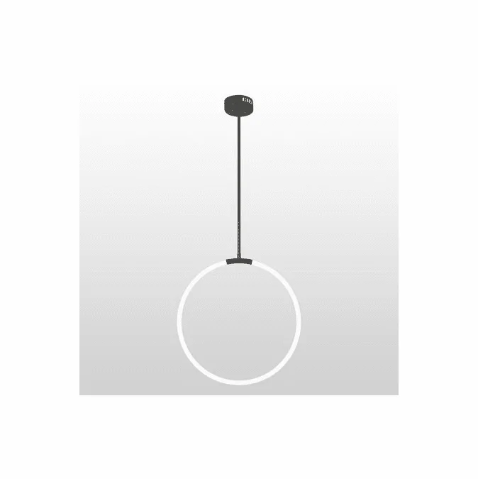 CWI Lighting 1273P24-1-101 Hoops Contemporary Black LED 24″ Pendant Light Fixture