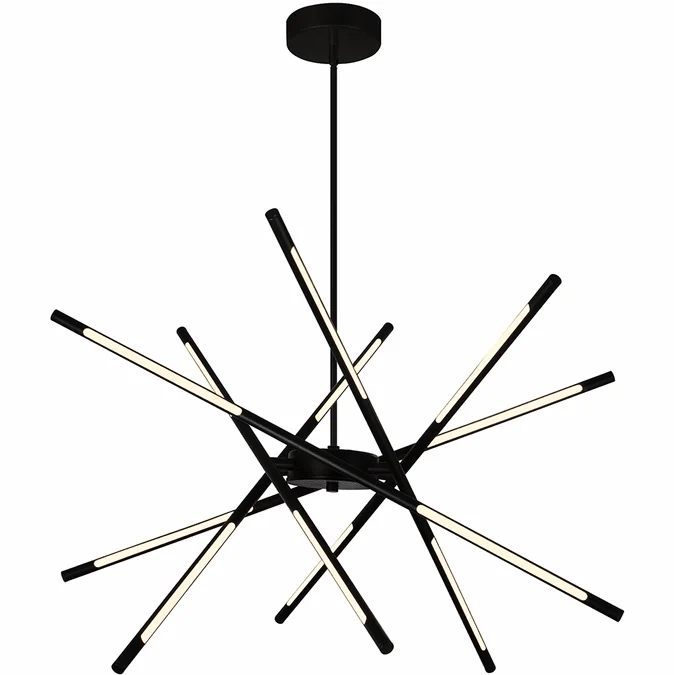 CWI Lighting 1375P31-6-101 Oskil Contemporary Black LED 31″ Hanging Chandelier
