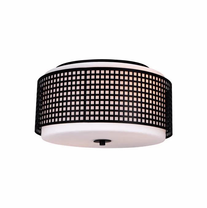 CWI Lighting 5209C15B Checkered Modern Black Flush Ceiling Light Fixture