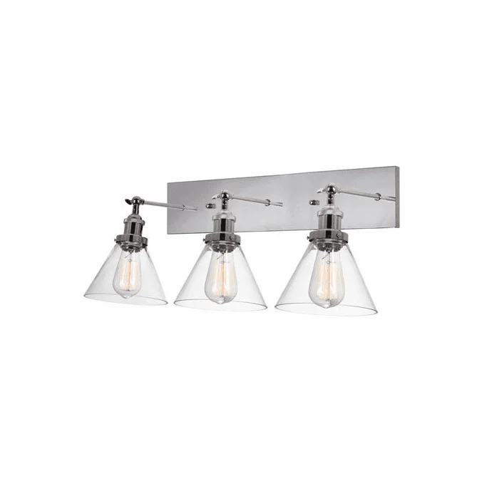 CWI Lighting 9735W24-3-613 Eustis Modern Polished Nickel 3-Light Bathroom Light