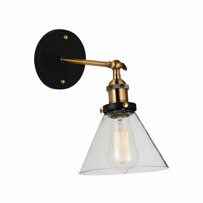 CWI Lighting 9735W7-1-101 Eustis Contemporary Black & Gold Brass Swing Arm Wall Lamp