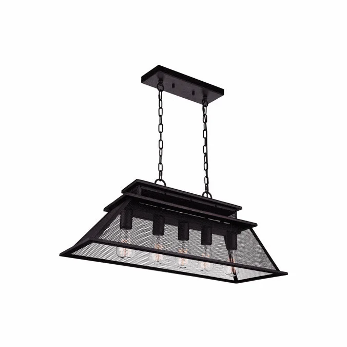 CWI Lighting 9745P32-5-219 Savill Modern Reddish Black 32″ Island Light Fixture