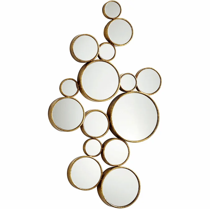 Cyan 05825 Bubbles Modern Gold Mirror