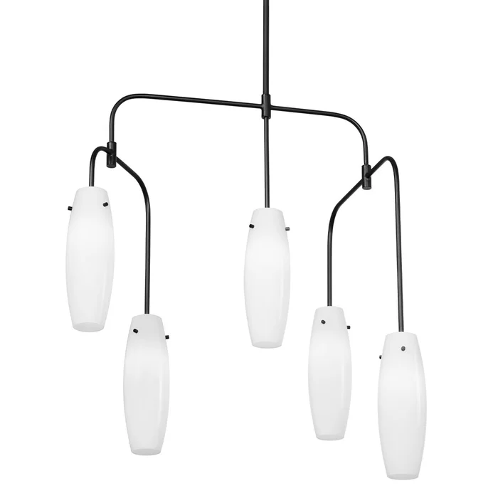 Cyan Five Light Chandelier in Soft Black (67|F1052-SBK)