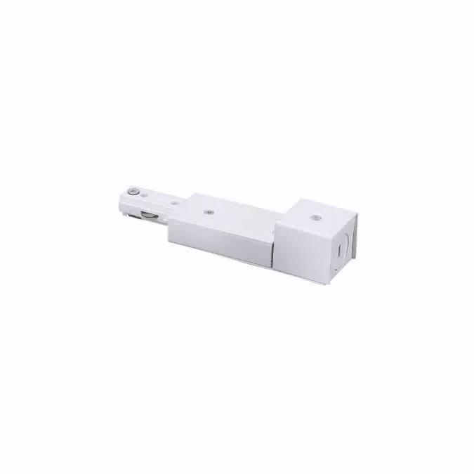Cyber Tech TL-ECBX/WH Modern White Track Light End Connector for Conduit Box