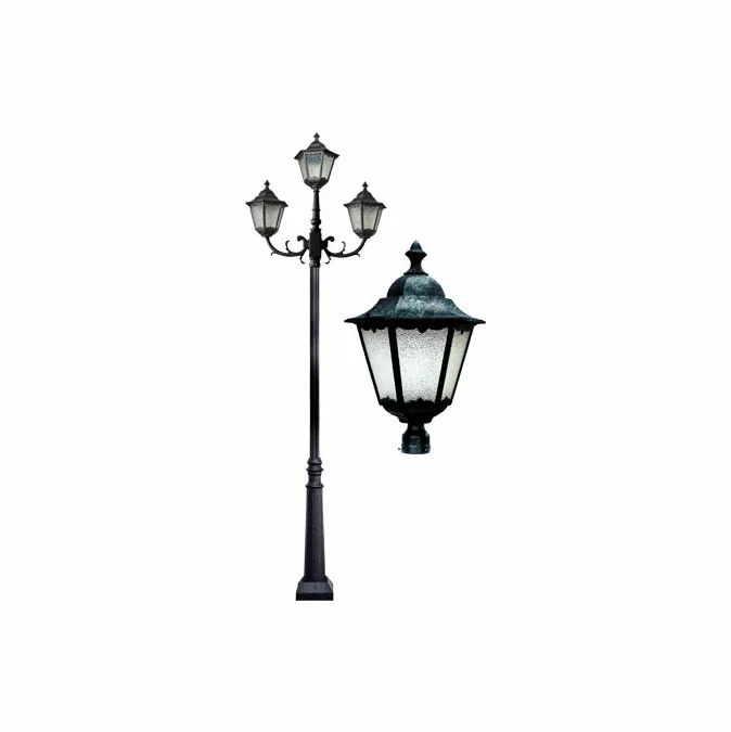 Dabmar GM8120-VG Cast Aluminum Lantern Verde Green Exterior Lamp Post Light Fixture
