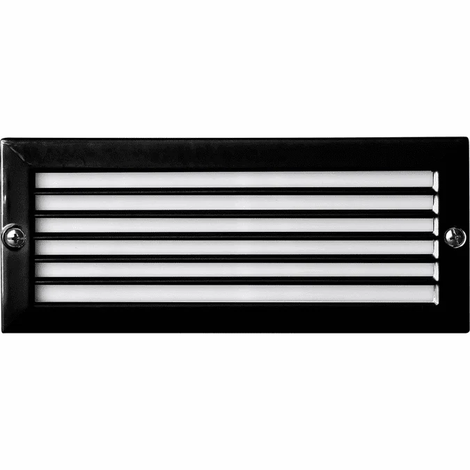 Dabmar LV601-B Black Halogen Interior / Low Voltage Exterior Cast Aluminum Recessed Louvered Step Light Fixture