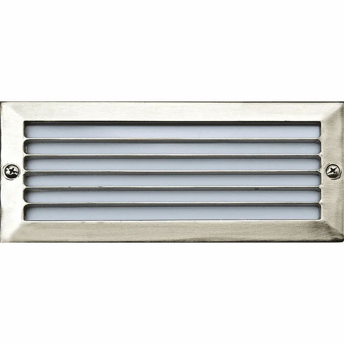Dabmar LV601-SS304 Electro-Plated Stainless Steel Halogen Interior / Low Voltage Exterior Cast Aluminum Recessed Louvered Step Light