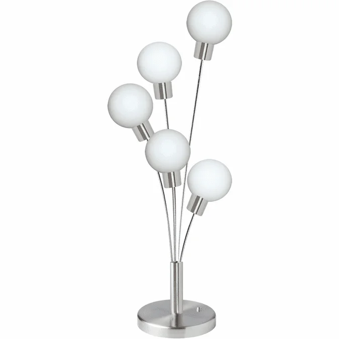 Dainolite 306T-SC Budding Branch Contemporary Satin Chrome / White Table Lamp