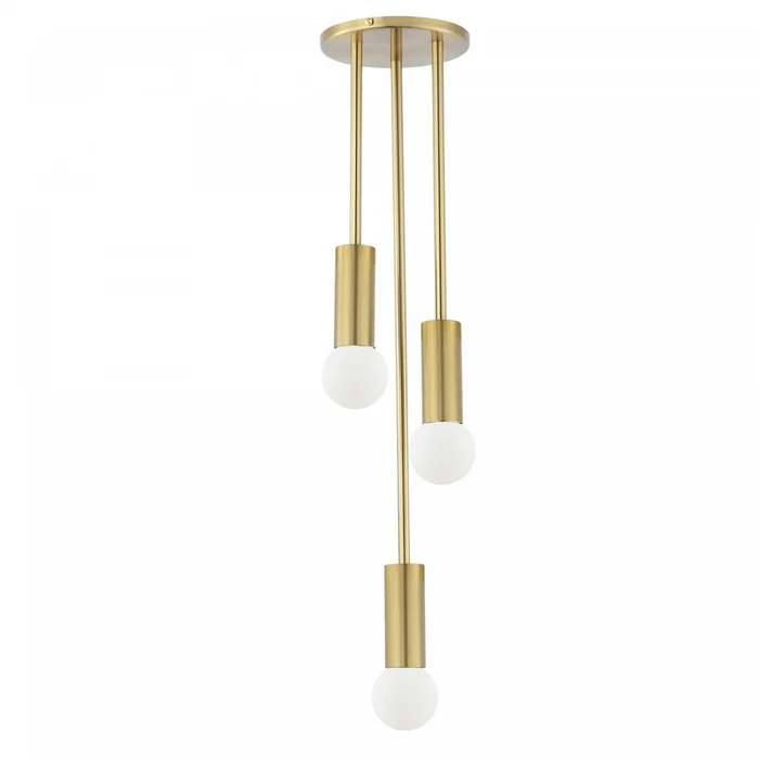 Dainolite Adams 3 Light Pendant Aged Brass Lamp|Luminaire suspendu Adams de Dainolite avec fini laiton vieilli et 3ampoules