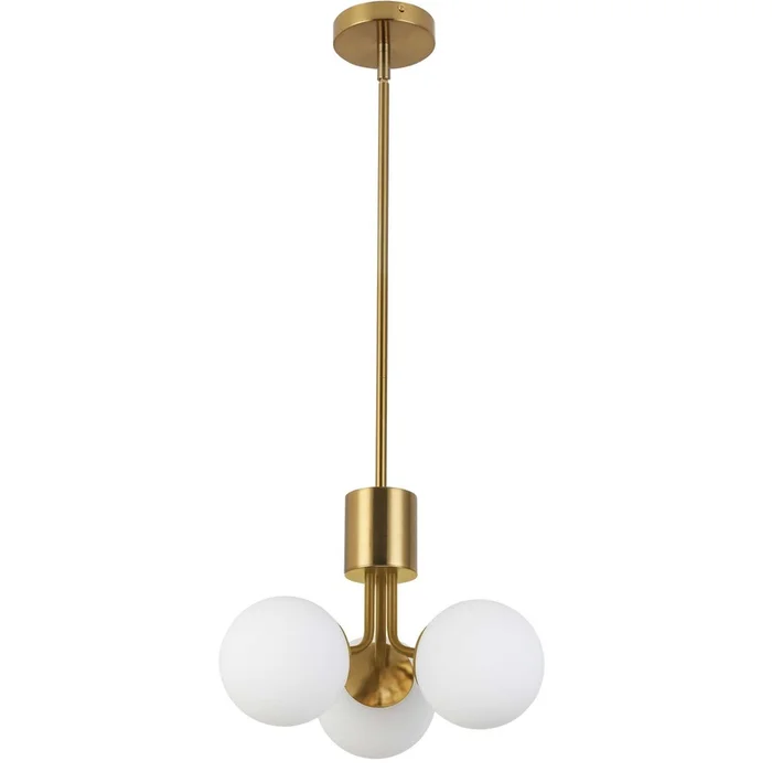 Dainolite Amanda 3 Light Pendant Aged Brass White Opal Glass Lamp|Luminaire suspendu Amanda de Dainolite en verre blanc opale, avec laiton vieilli et 3ampoules