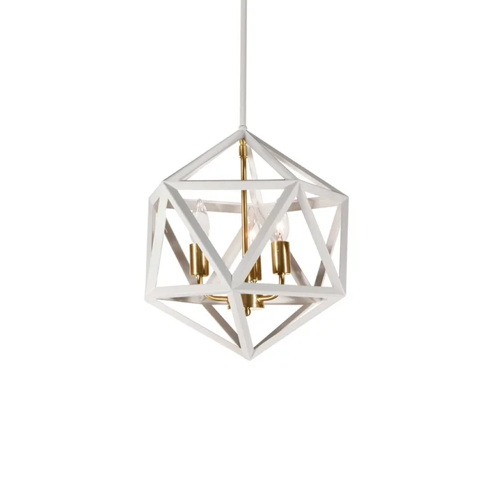 Dainolite Archello 3 Light Chandelier Matte White Vintage Bronze Accents Lamp|Lustre Archello de Dainolite fini blanc mat avec touches bronze rtro et 3ampoules