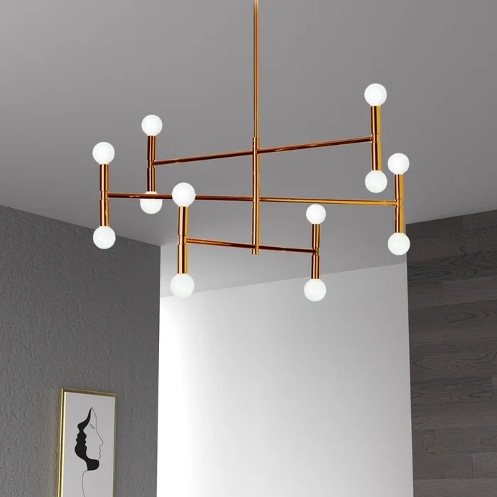 Dainolite Ava 12 Light Chandelier Medium Vintage Bronze Finish Lamp|Lustre moyen Ava de Dainolite avec fini bronze rtro et 12ampoules - Image 2